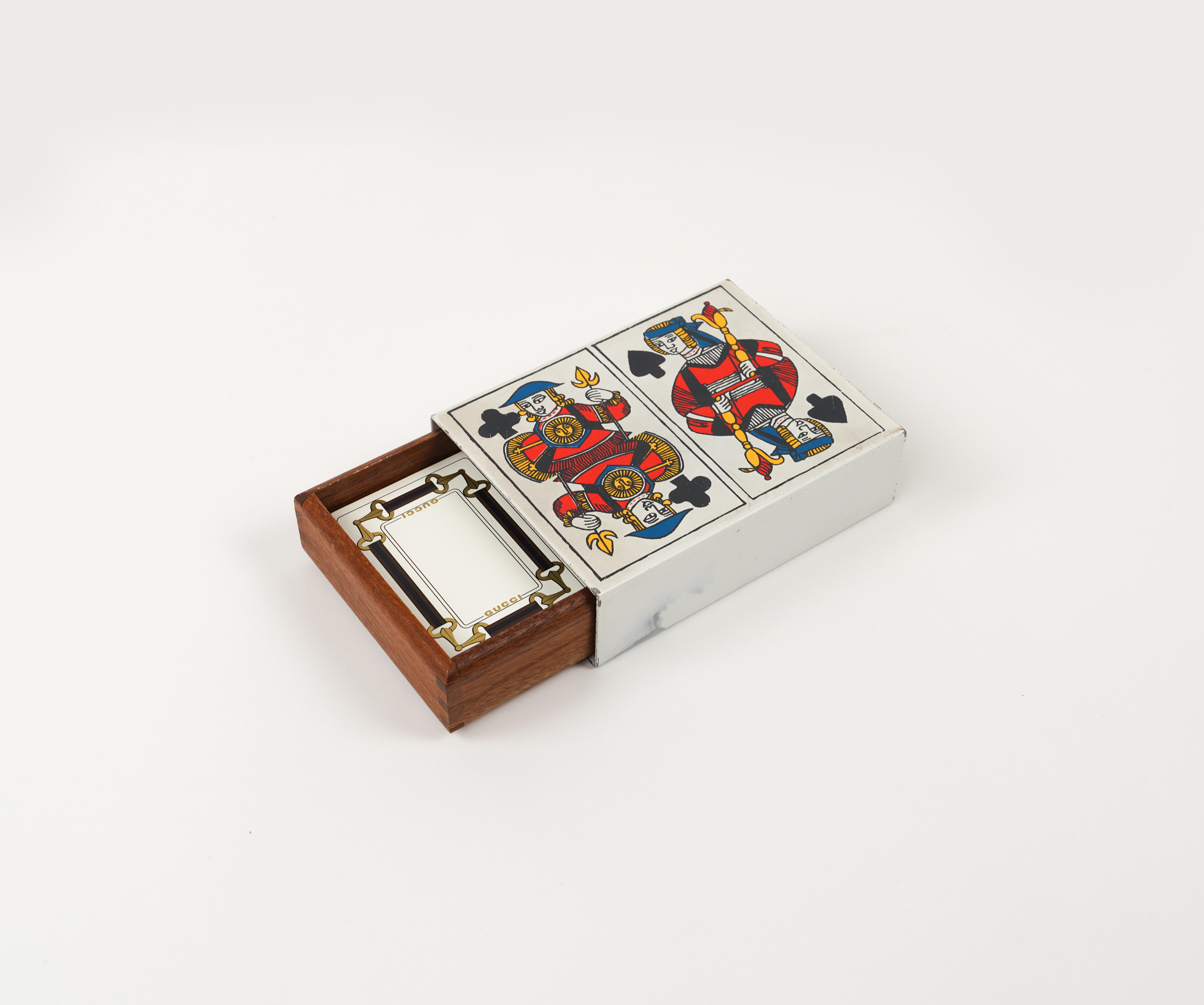 Midcentury Box in Enameled Metal and Wood by Piero Fornasetti, Italy 1960s 8