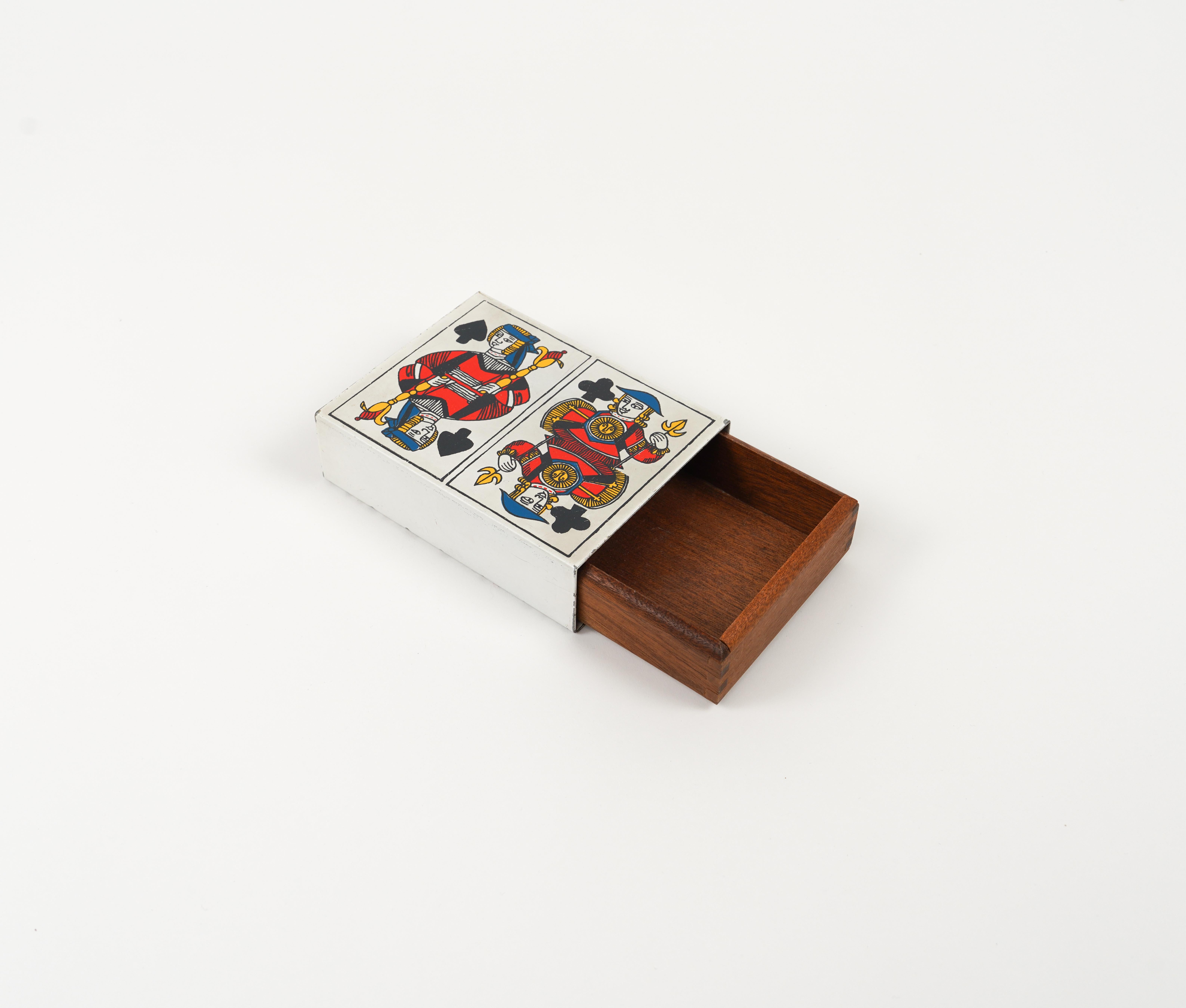 Mid-20th Century Midcentury Box in Enameled Metal and Wood by Piero Fornasetti, Italy 1960s