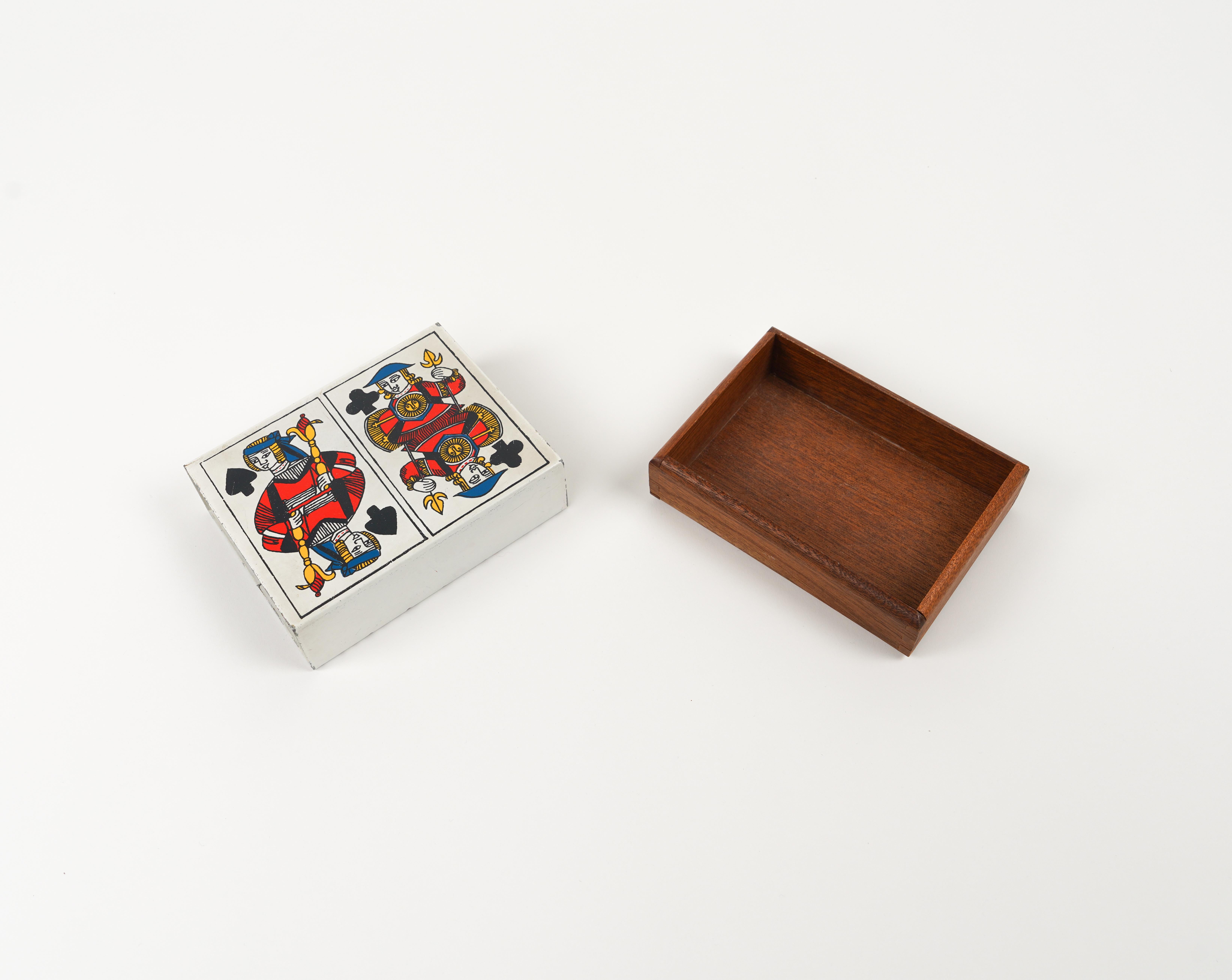 Midcentury Box in Enameled Metal and Wood by Piero Fornasetti, Italy 1960s 1