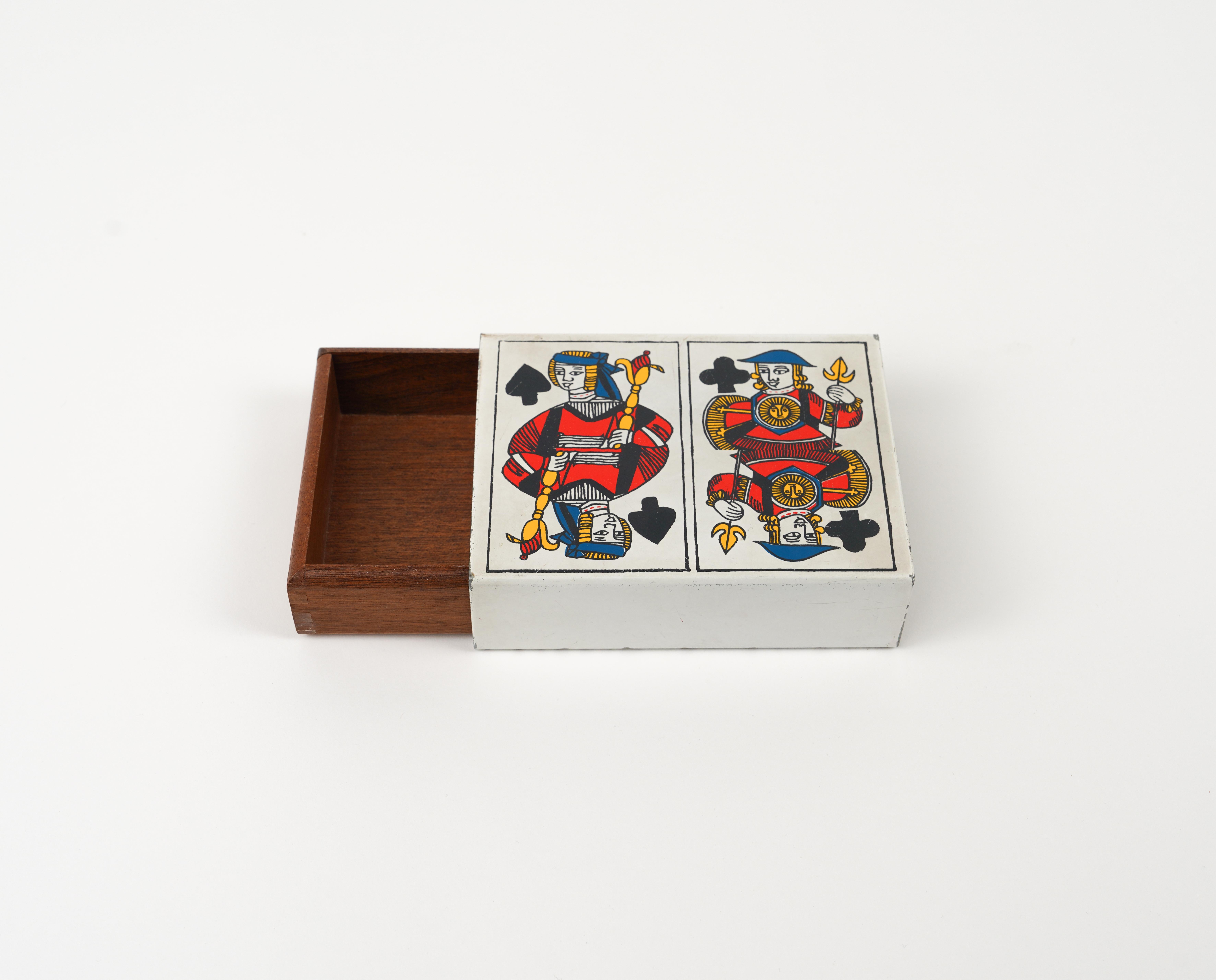 Midcentury Box in Enameled Metal and Wood by Piero Fornasetti, Italy 1960s 3