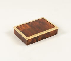 Schachtel aus Schildpatt- Lucite im Christian Dior-Stil aus der Mitte des Jahrhunderts, Italien 1970er Jahre