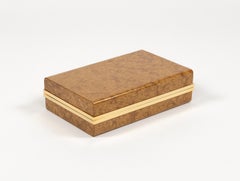 Scatola del Medioevo in Wood, Ottone e Acciaio Stile Tommaso Barbi, Italia 1970s