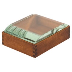 Boîte en bois et verre du milieu du siècle, Pietro Chiesa pour Fontana Arte, Italie, années 1950