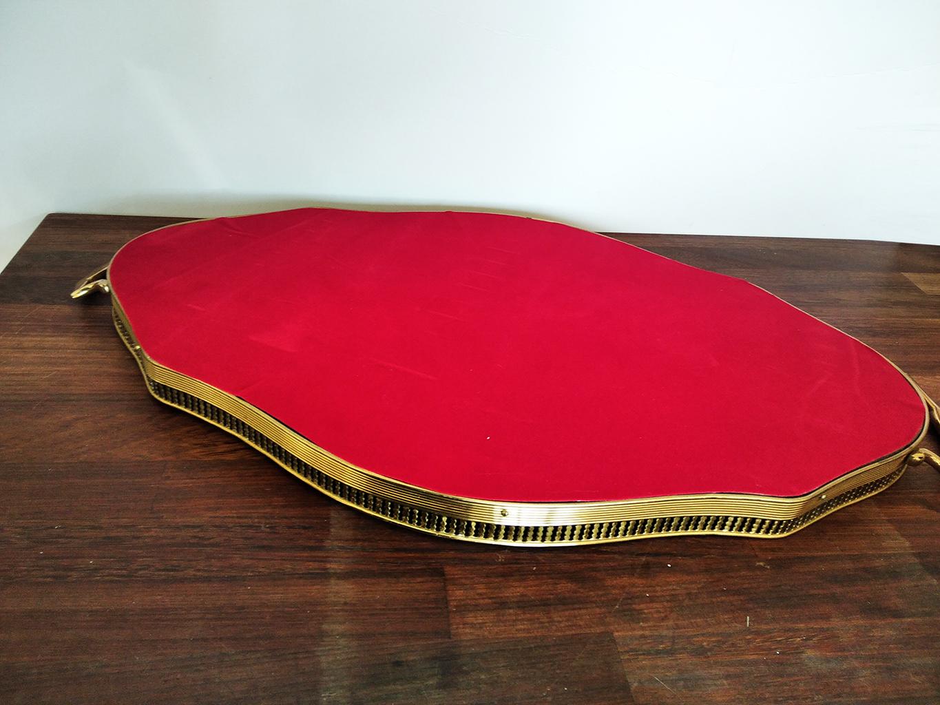 Brass Midcentury Bras and Formica Serving Tray