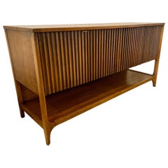 Midcentury Brasilia Walnut Credenza Sideboard Entertainment Console