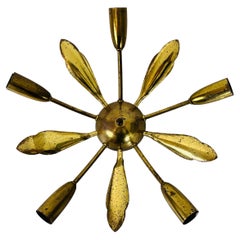 Vintage Midcentury Brass 5-Arm Sputnik Chandelier, 1960s