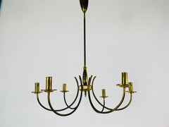 Midcentury Brass 6-Arm Sputnik Chandelier, 1960s