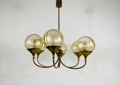 Midcentury Brass 6-Arm Sputnik Chandelier, 1960s