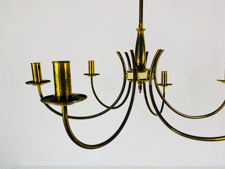 Plafonnier Lustre Spoutnik 6 Bras, Laiton Antique, Fabrication Indienne, Neuf