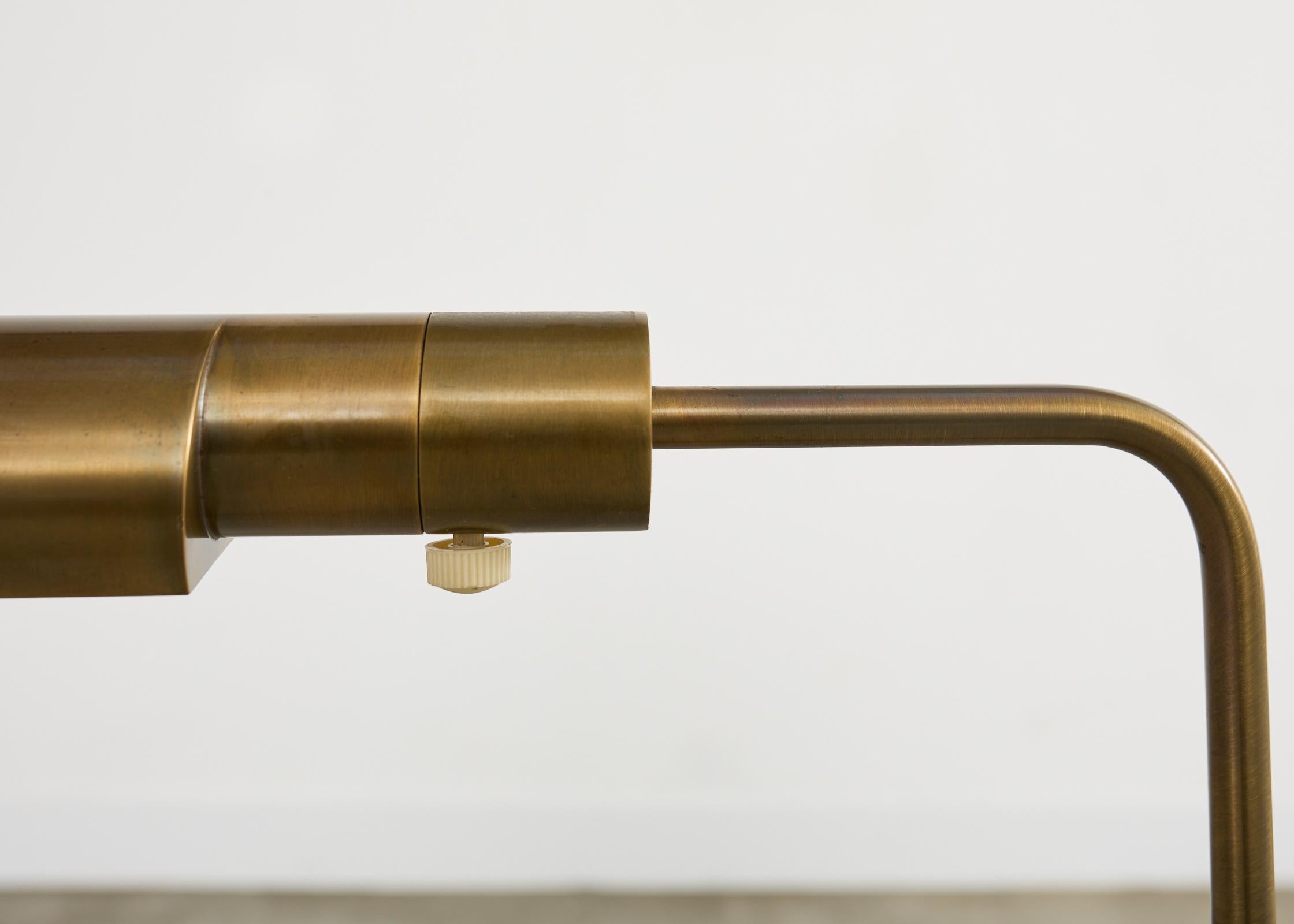 Midcentury Brass Adjustable Pharmacy Floor Lamp by Casella 3