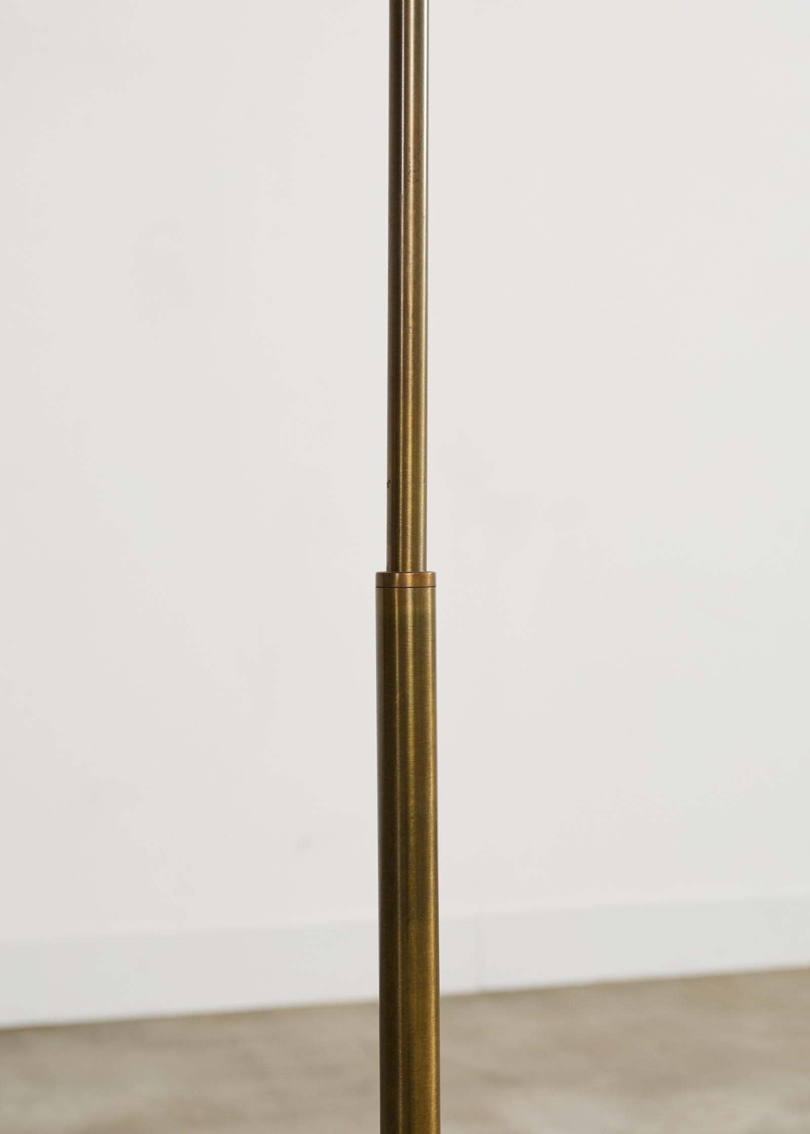 Midcentury Brass Adjustable Pharmacy Floor Lamp by Casella 4