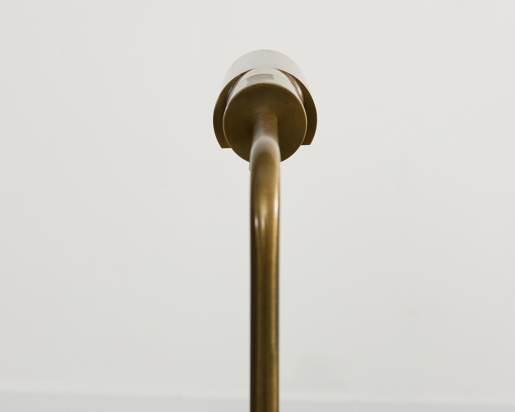 Midcentury Brass Adjustable Pharmacy Floor Lamp by Casella 6
