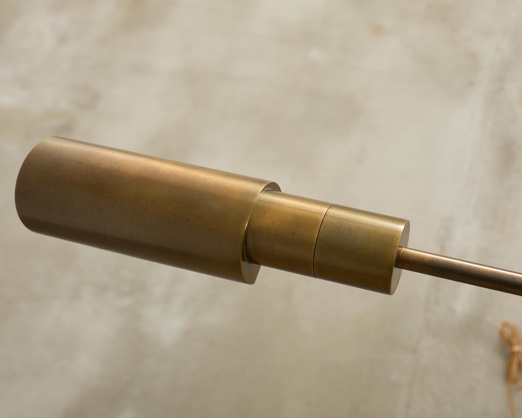 Midcentury Brass Adjustable Pharmacy Floor Lamp by Casella 8