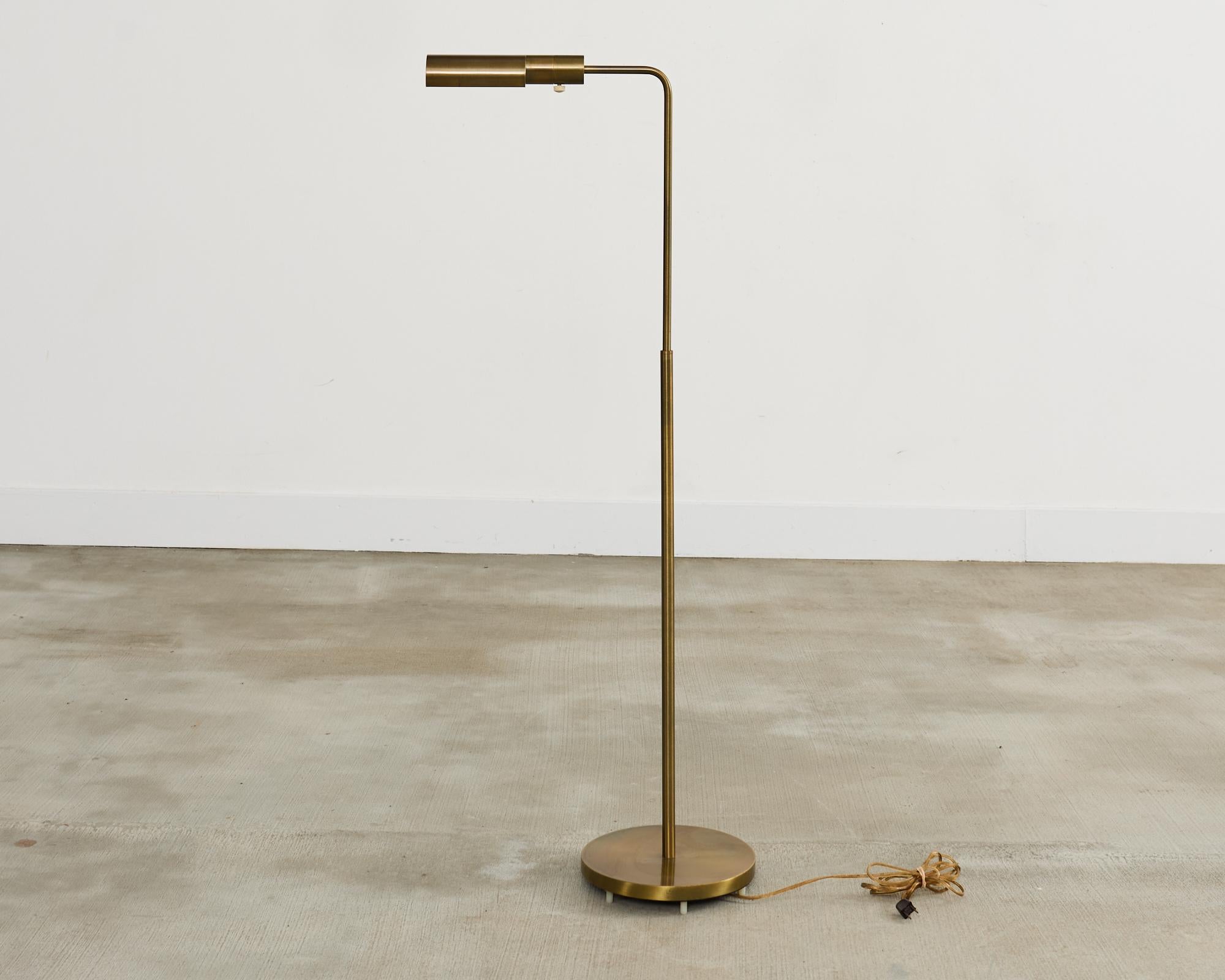 Mid-Century Modern Midcentury Brass Adjustable Pharmacy Floor Lamp by Casella