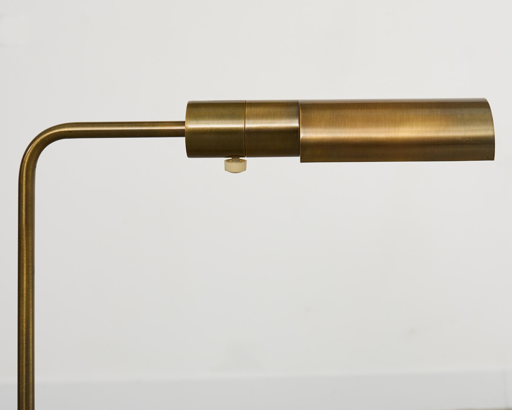 American Midcentury Brass Adjustable Pharmacy Floor Lamp by Casella