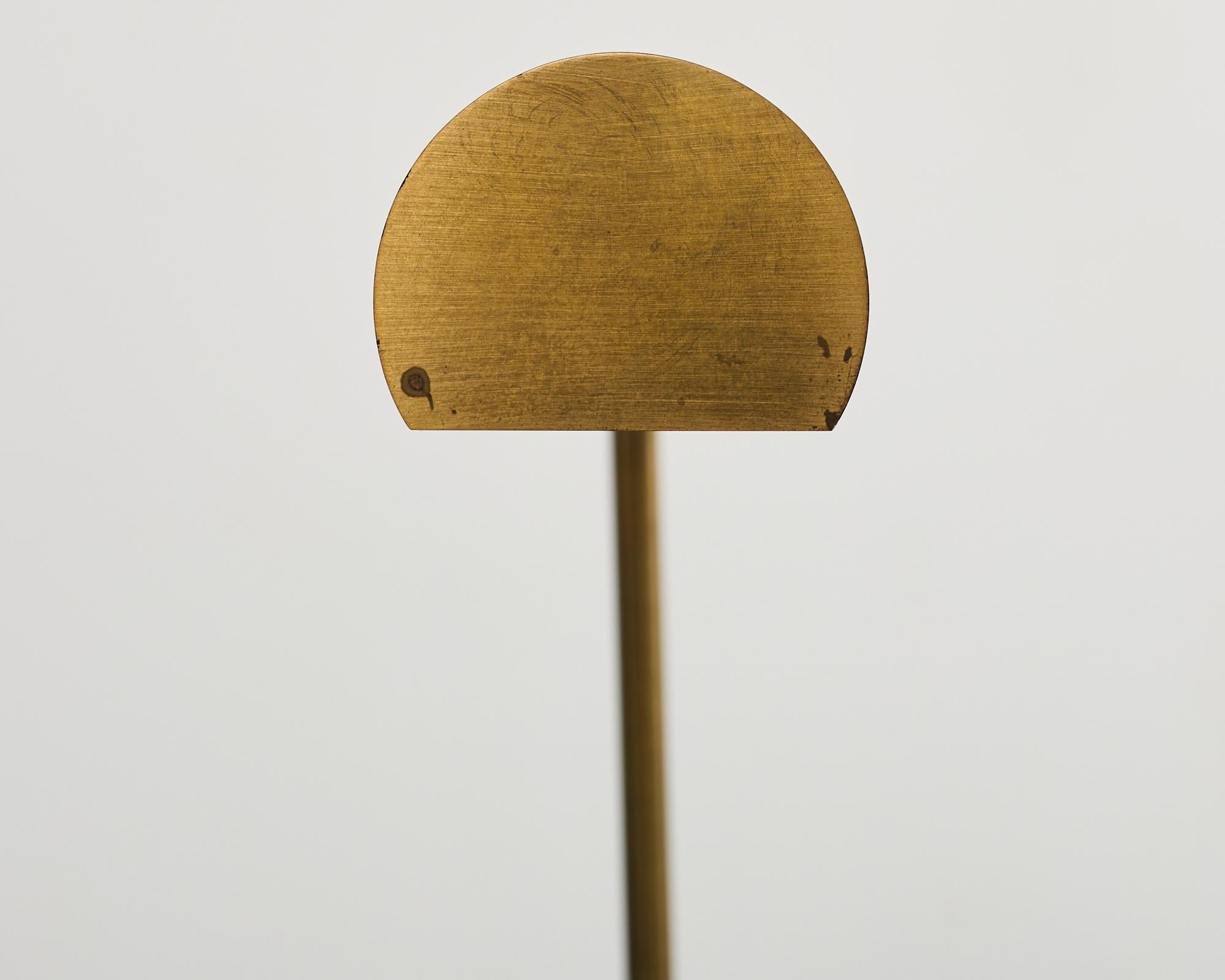 Patinated Midcentury Brass Adjustable Pharmacy Floor Lamp by Casella