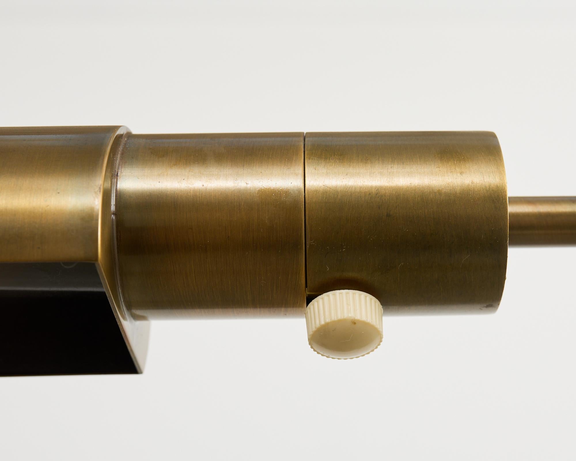 Midcentury Brass Adjustable Pharmacy Floor Lamp by Casella 2