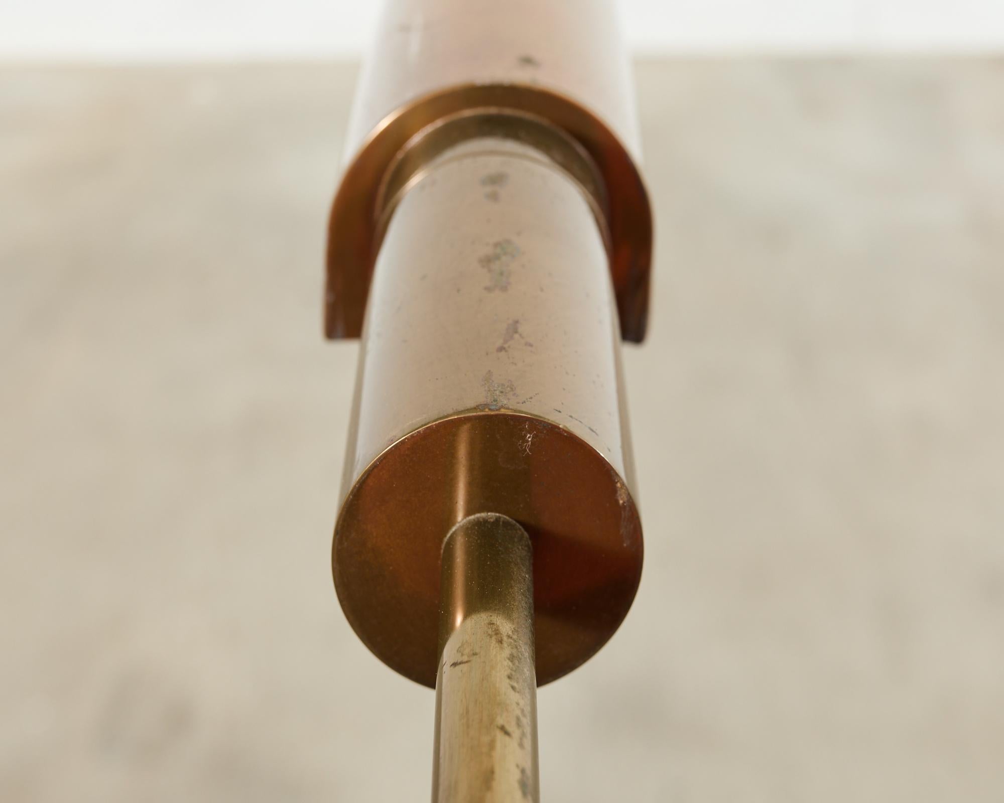 Midcentury Brass Adjustable Pharmacy Floor Lamp Casella Attributed 7