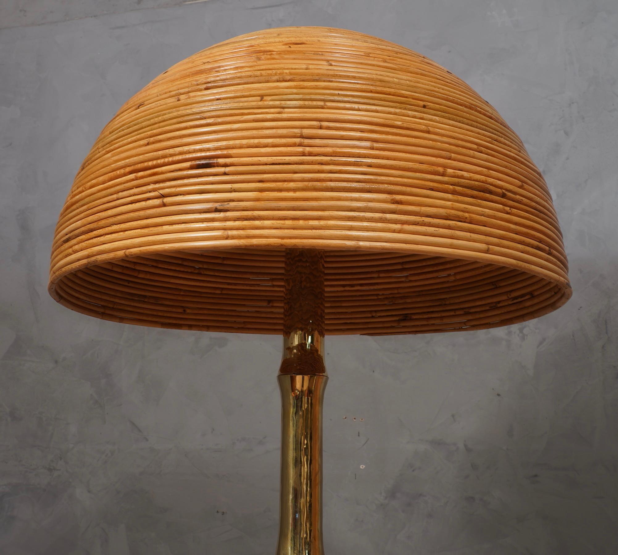 brass bamboo floor lamp