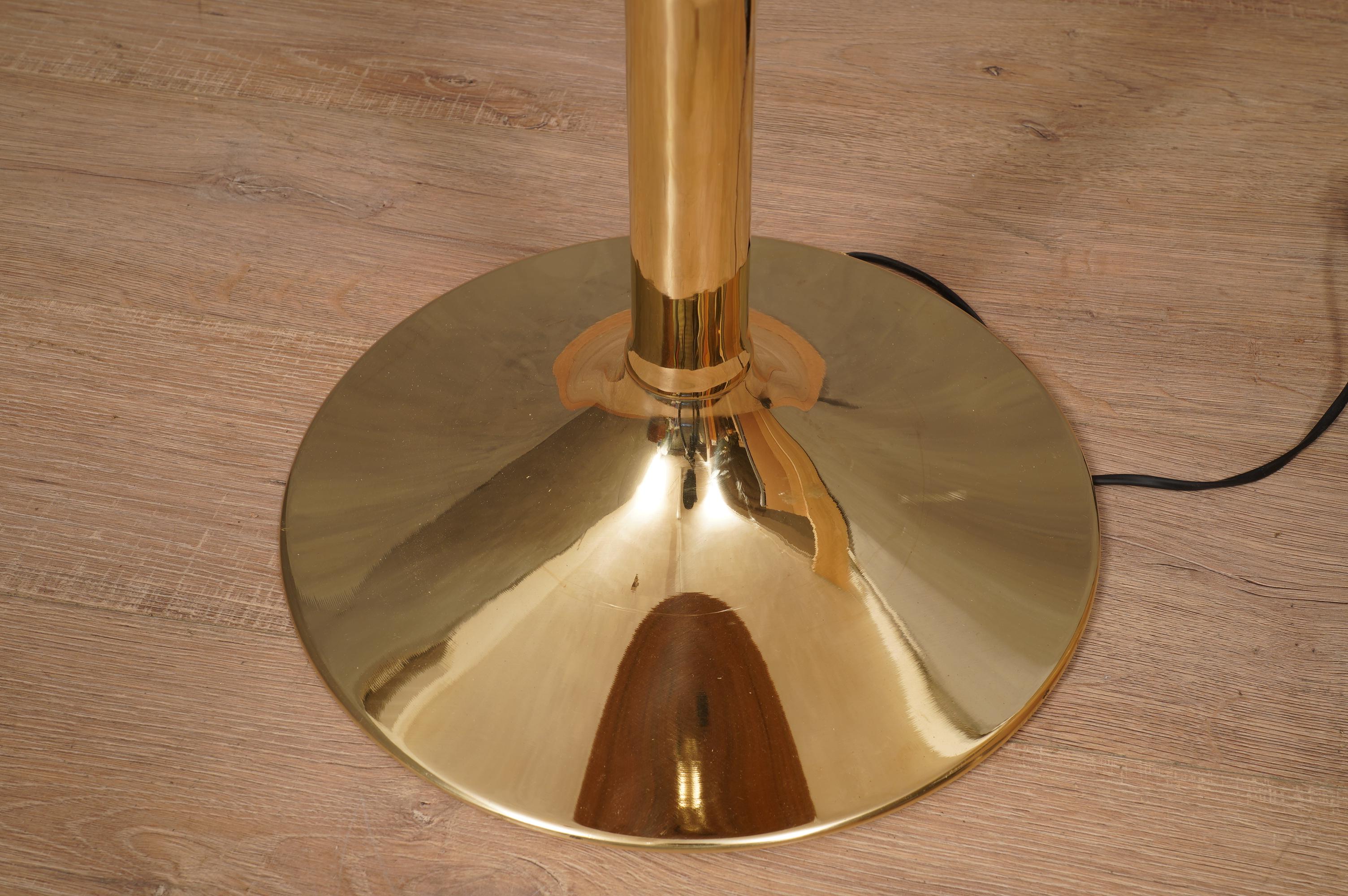 MidCentury Brass and Bamboo Floor Lamp, 1990 In Good Condition For Sale In Rome, IT