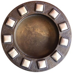 Vintage Midcentury Brass and Bone Dish / Ashtray