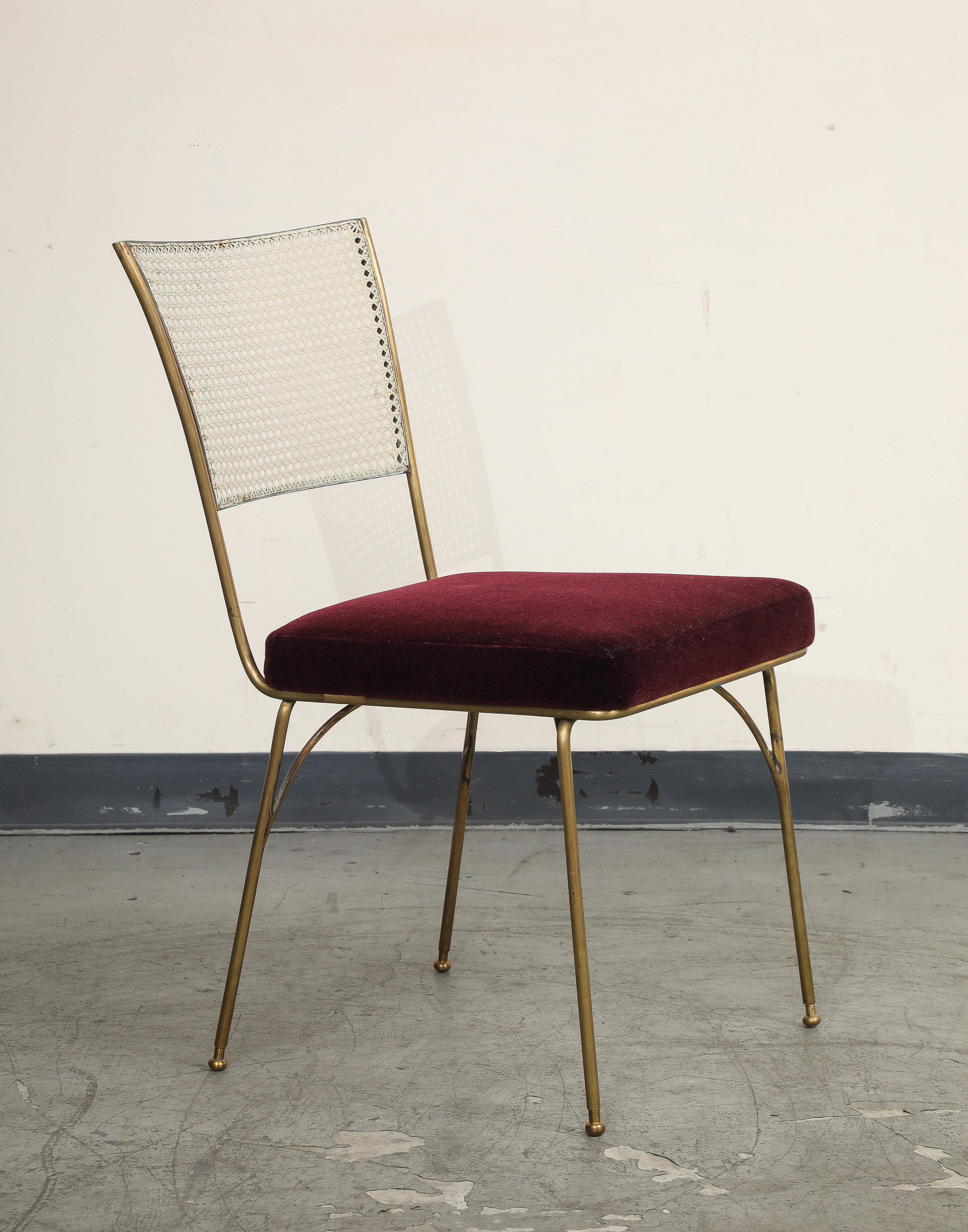 Midcentury Brass and Cane Chair by Acácio Gil Borsoi For Sale 4