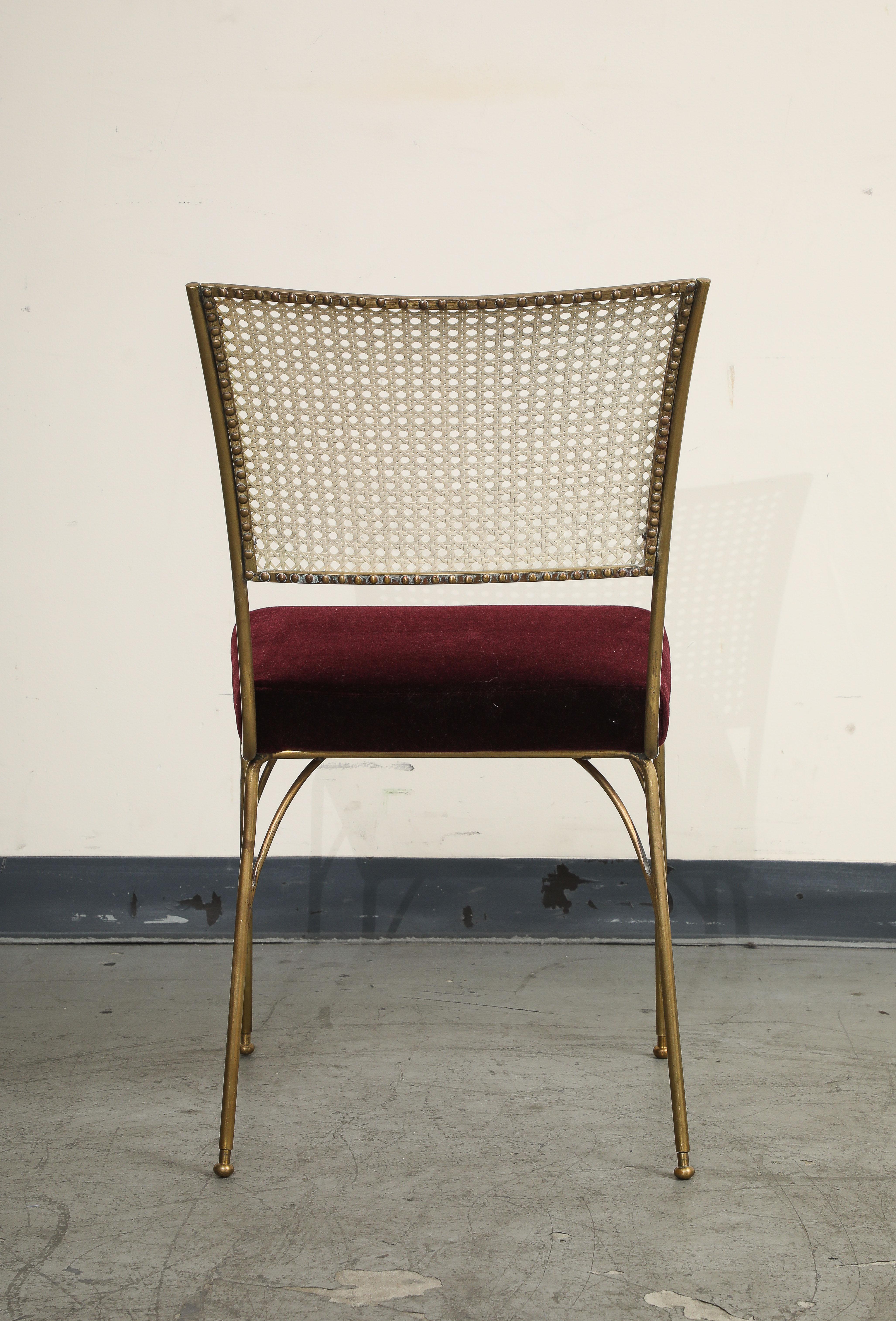 Brazilian Midcentury Brass and Cane Chair by Acácio Gil Borsoi For Sale