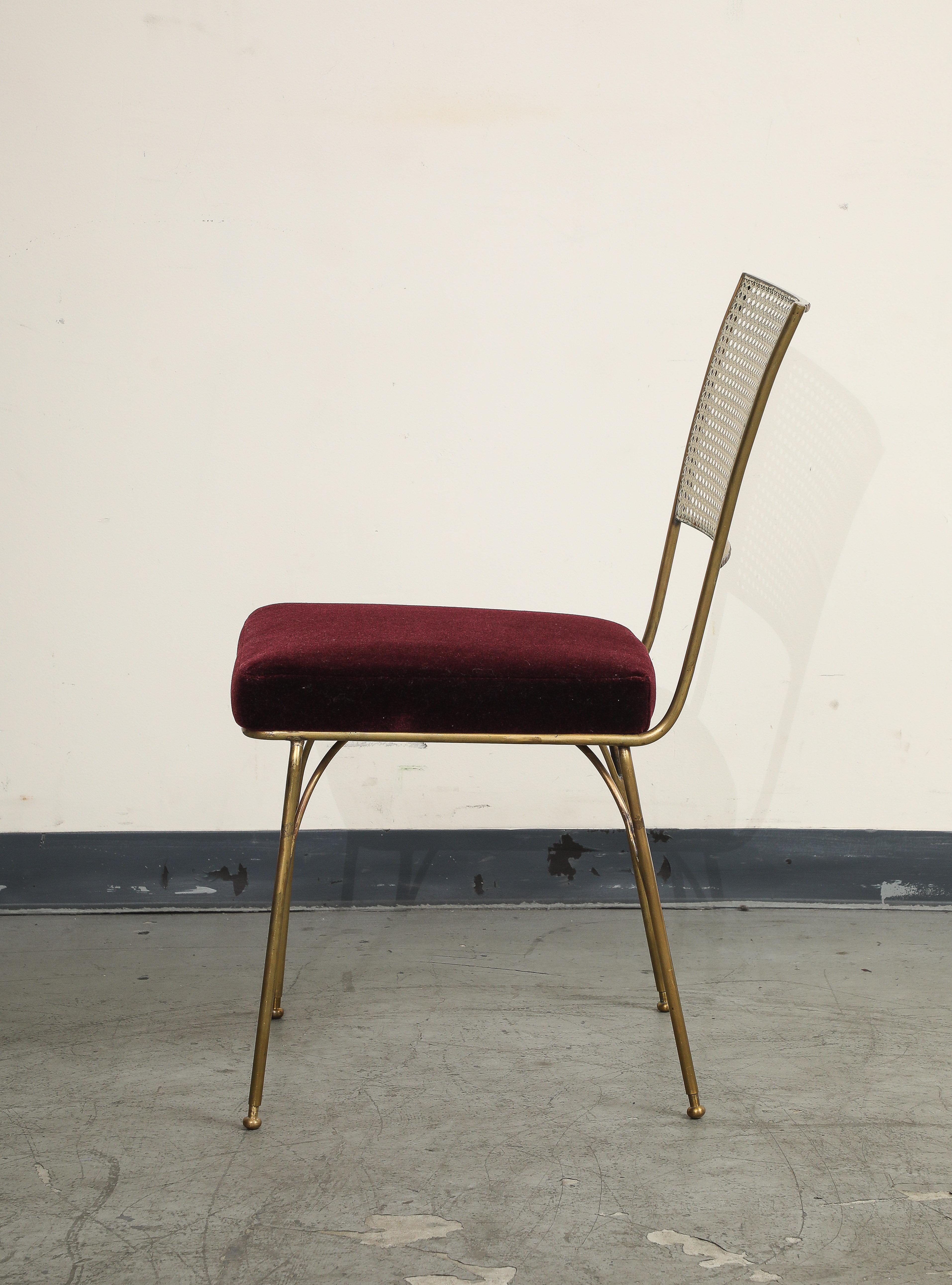 Mid-20th Century Midcentury Brass and Cane Chair by Acácio Gil Borsoi For Sale