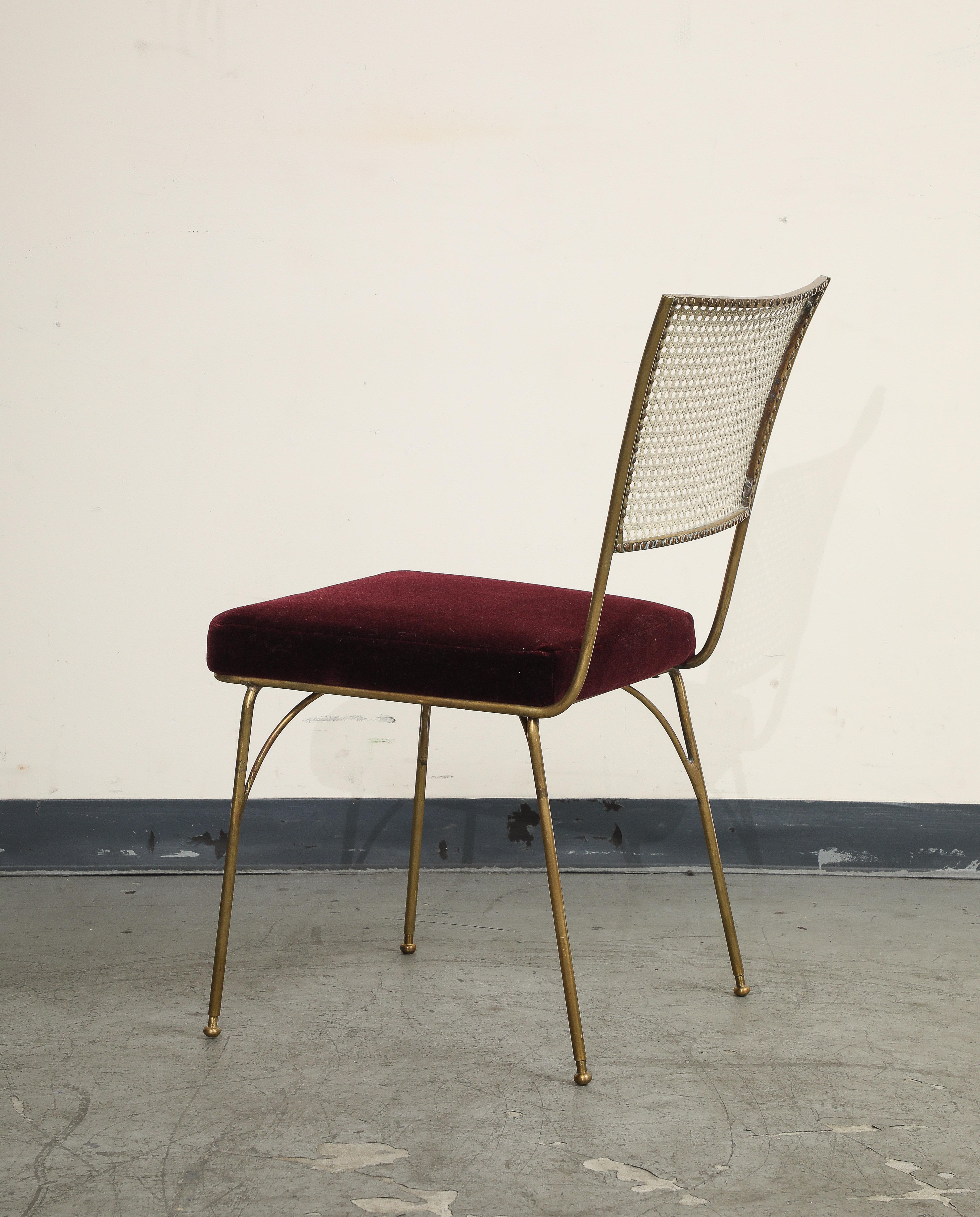 Midcentury Brass and Cane Chair by Acácio Gil Borsoi For Sale 1