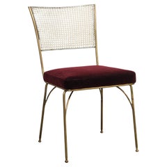 Midcentury Brass and Cane Chair by Acácio Gil Borsoi