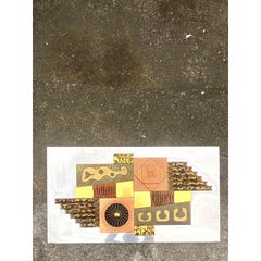 Midcentury Brass and Chrome Abstract Wall Sculpture