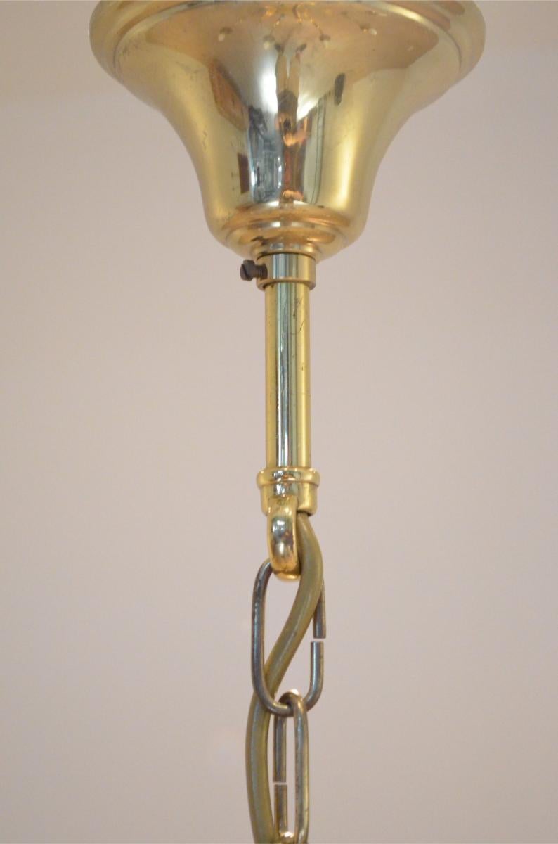 Midcentury Brass and Chrome Maison Jansen Pineapple Chandelier In Good Condition In HEVERLEE, BE