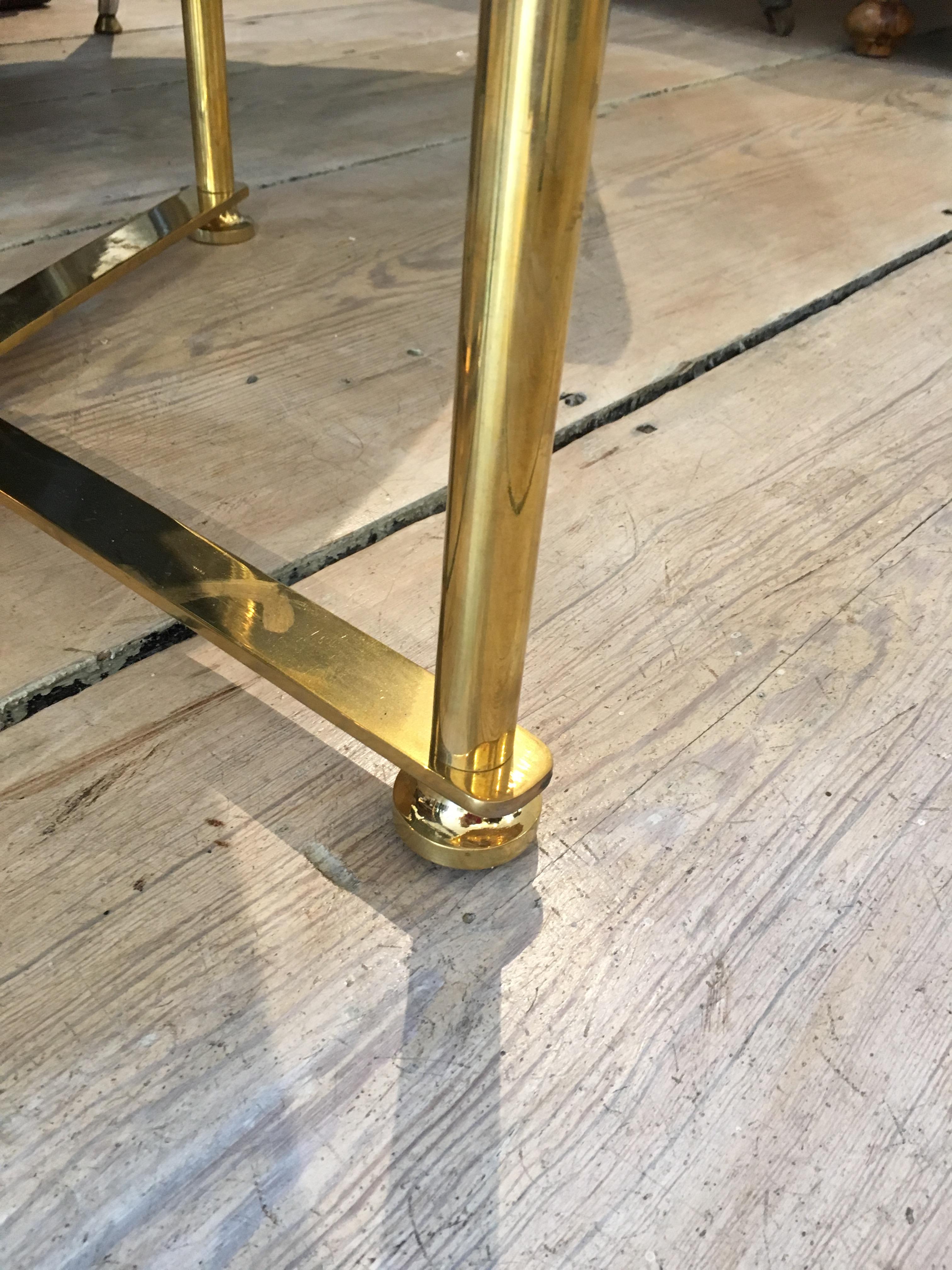 Midcentury Brass and Chrome Ship's Window Converted to Coffee Table 2