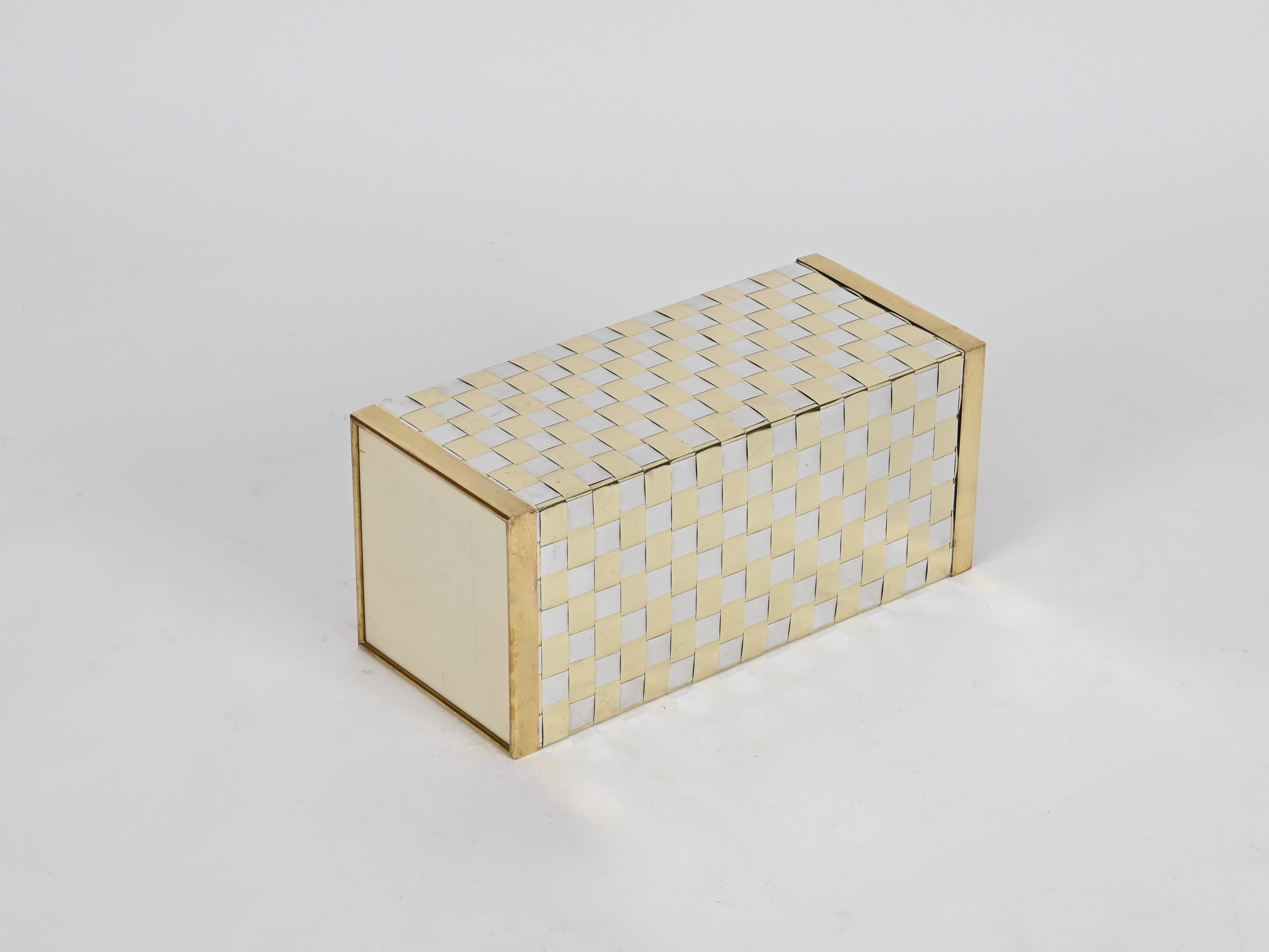 Midcentury Brass and Chrome Umbrella Stand, Willy Rizzo, Italy, 1970s 3