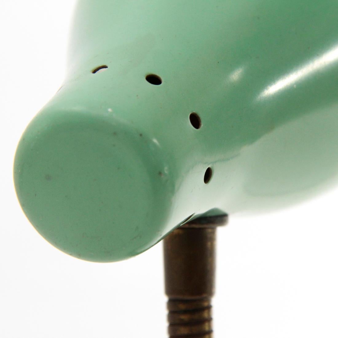 Midcentury Brass and Colored Shade Italian Table Lamp, 1950s For Sale 5