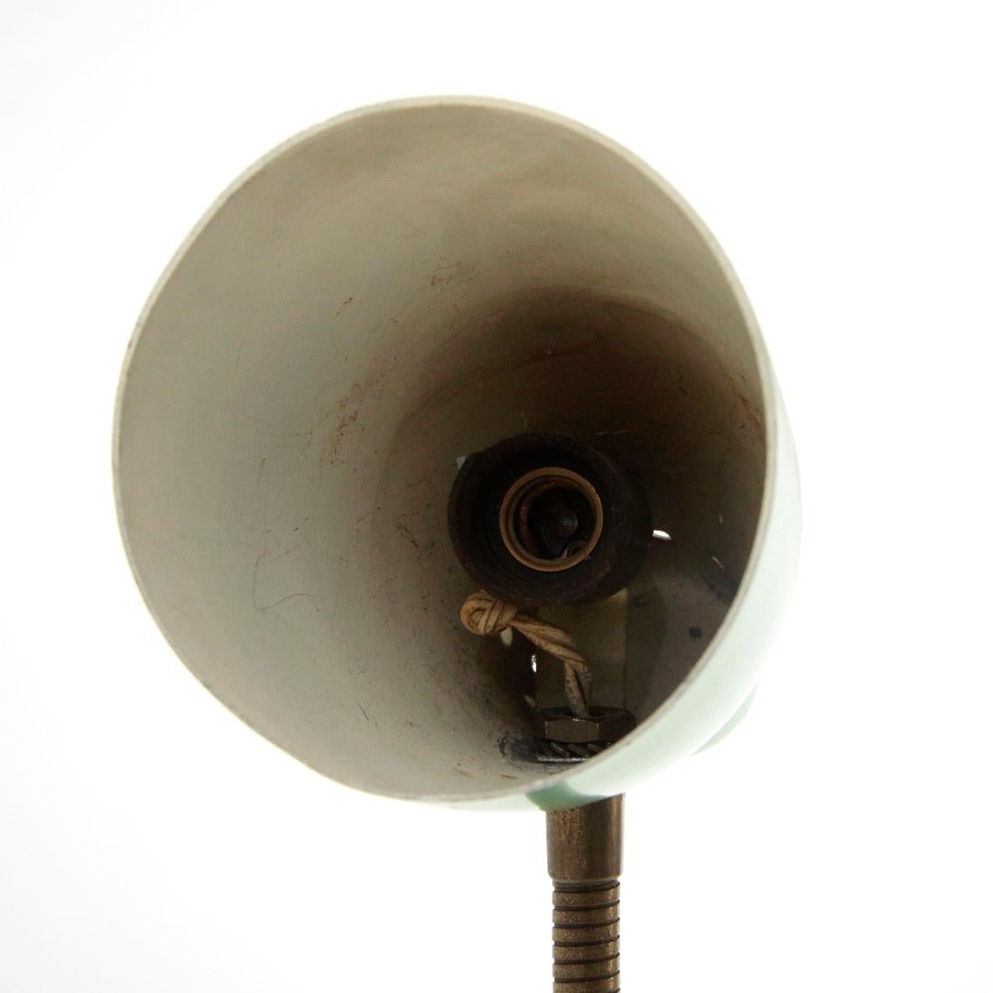 Midcentury Brass and Colored Shade Italian Table Lamp, 1950s For Sale 2