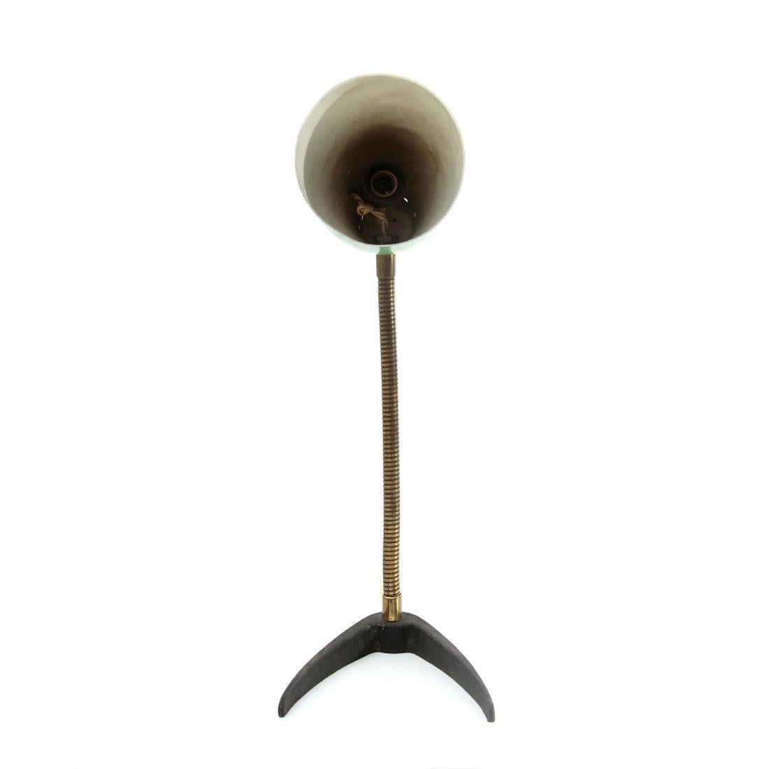 Midcentury Brass and Colored Shade Italian Table Lamp, 1950s For Sale 3
