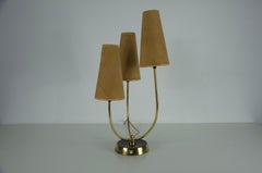 Midcentury Brass and Fabric Shade Table Lamp by Rupert Nikoll, 1960s