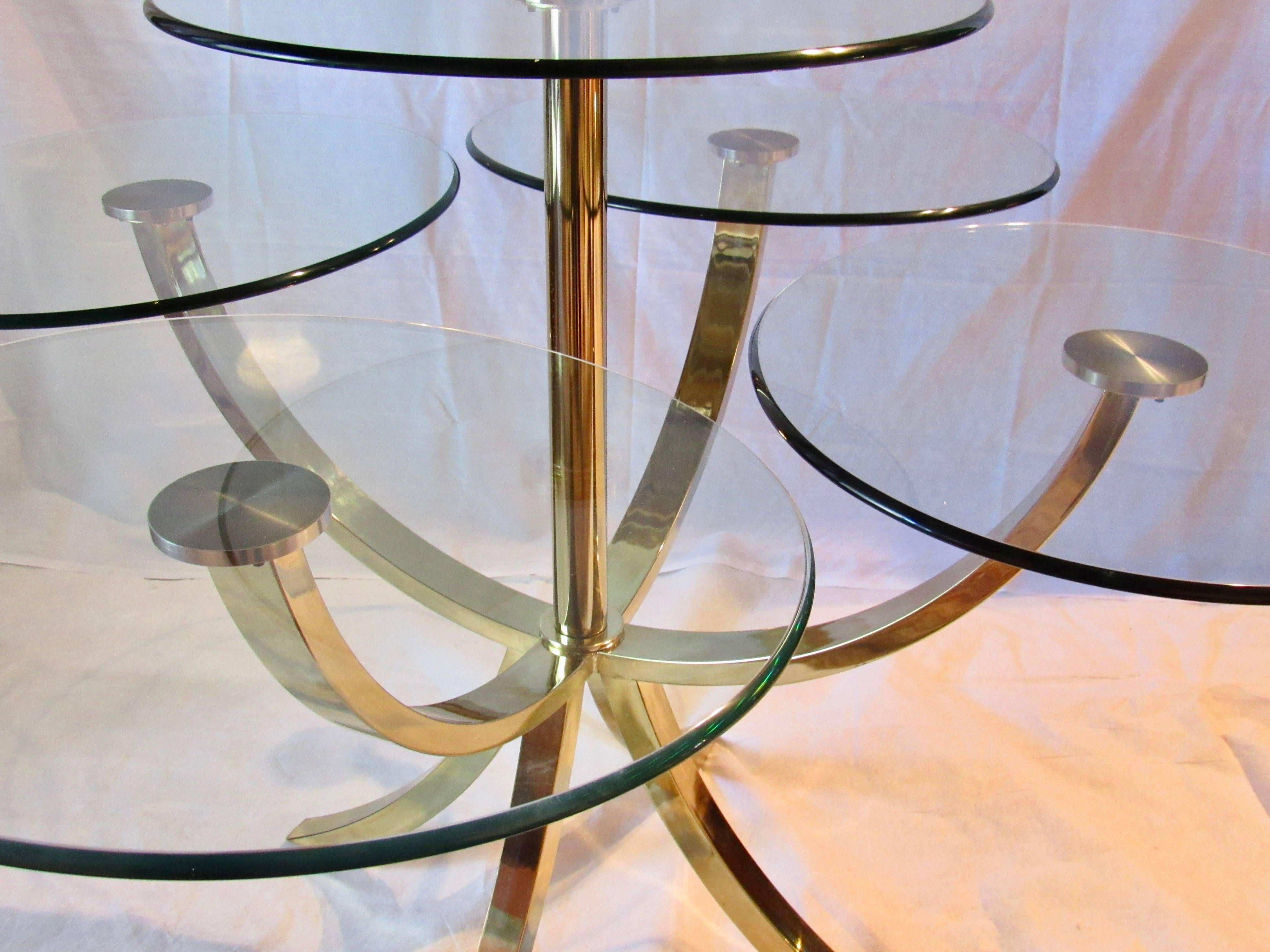 American DIA, Design Institute of America Circle of Life Brass Dining Table 1970s