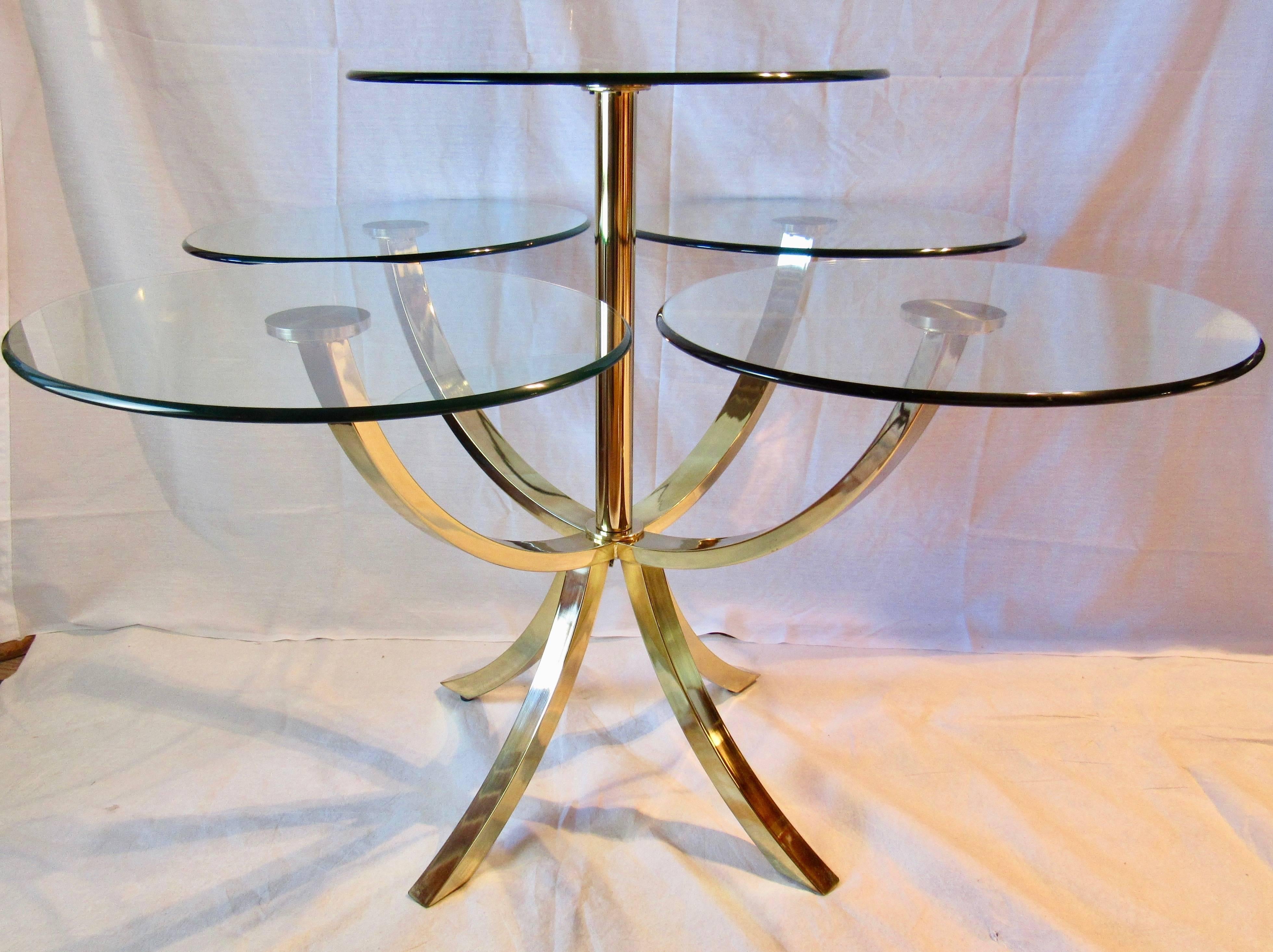 Polished DIA, Design Institute of America Circle of Life Brass Dining Table 1970s