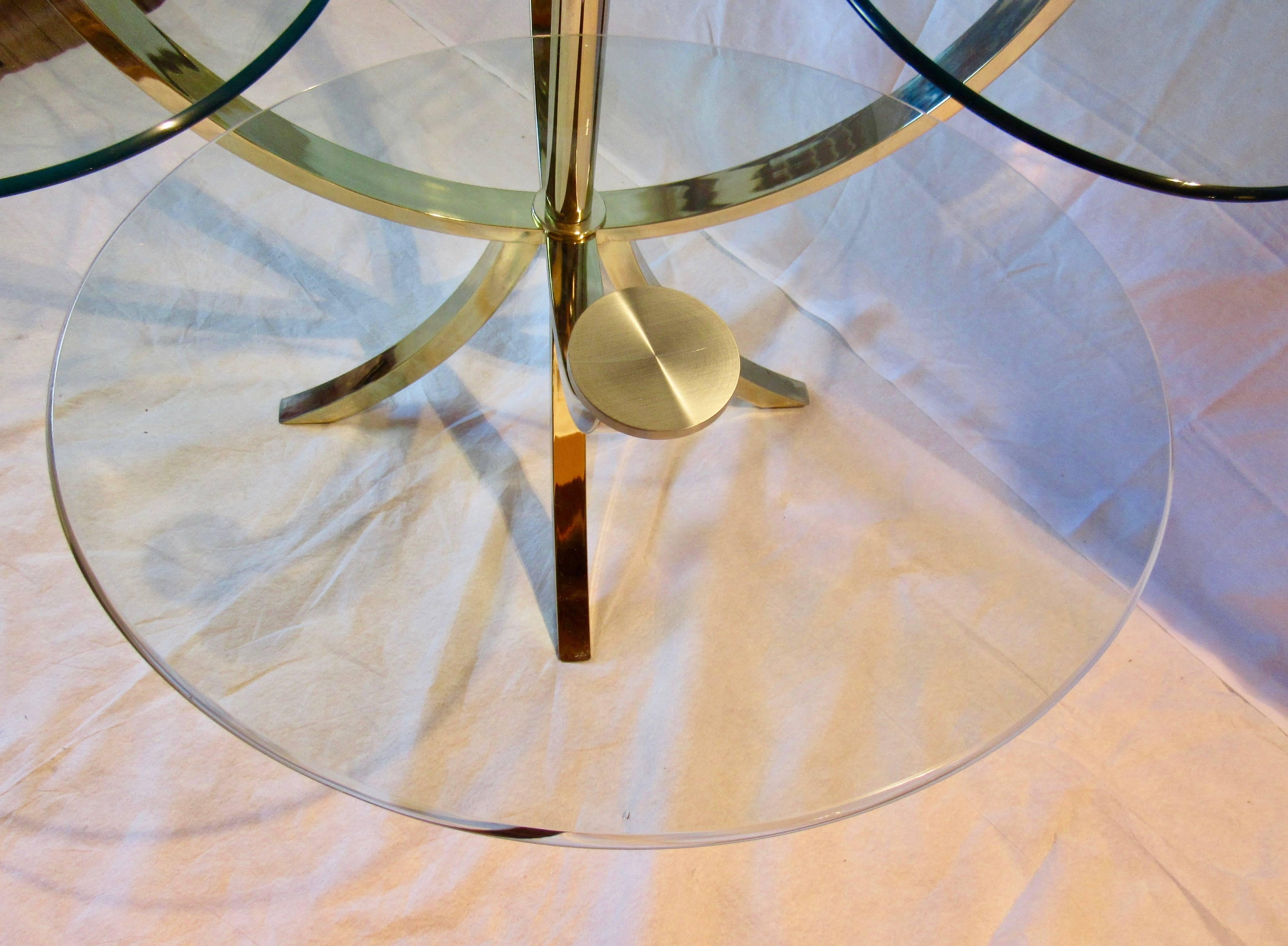 DIA, Design Institute of America Circle of Life Brass Dining Table 1970s In Good Condition In Camden, ME