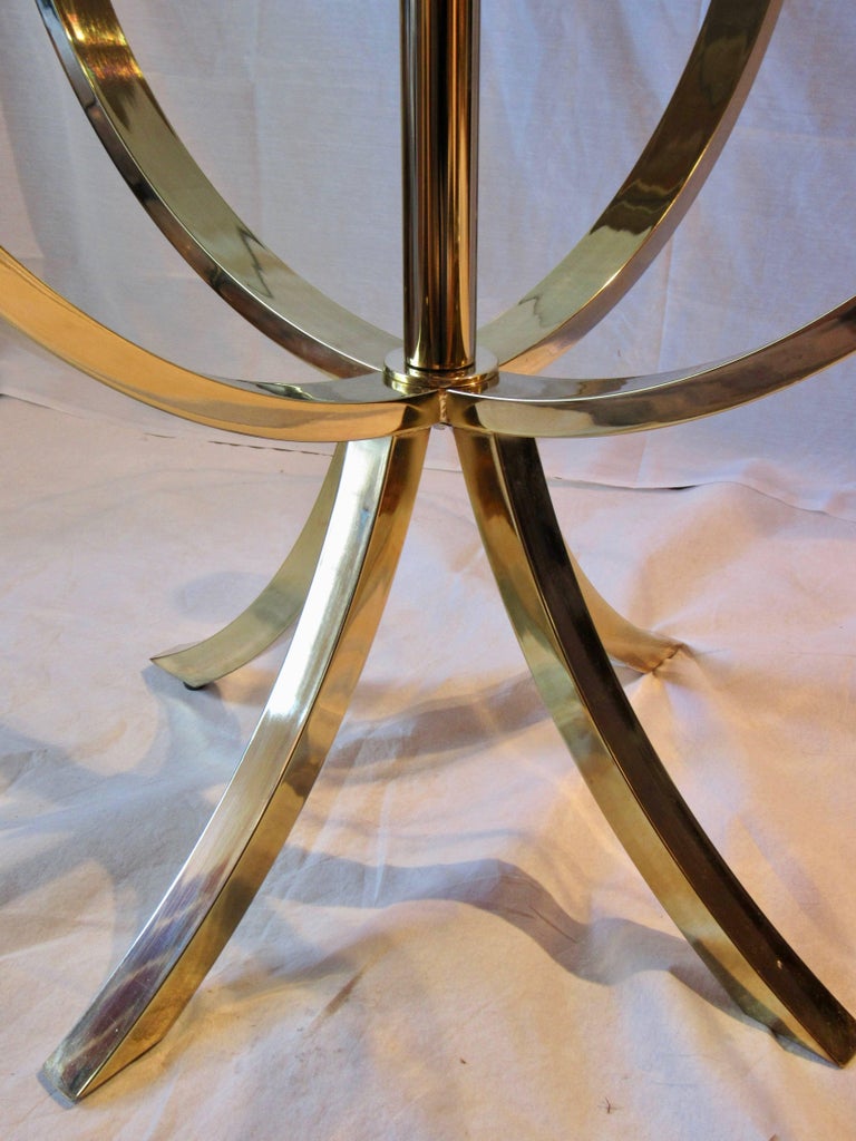 Glass DIA, Design Institute of America Circle of Life Brass Dining Table 1970s For Sale