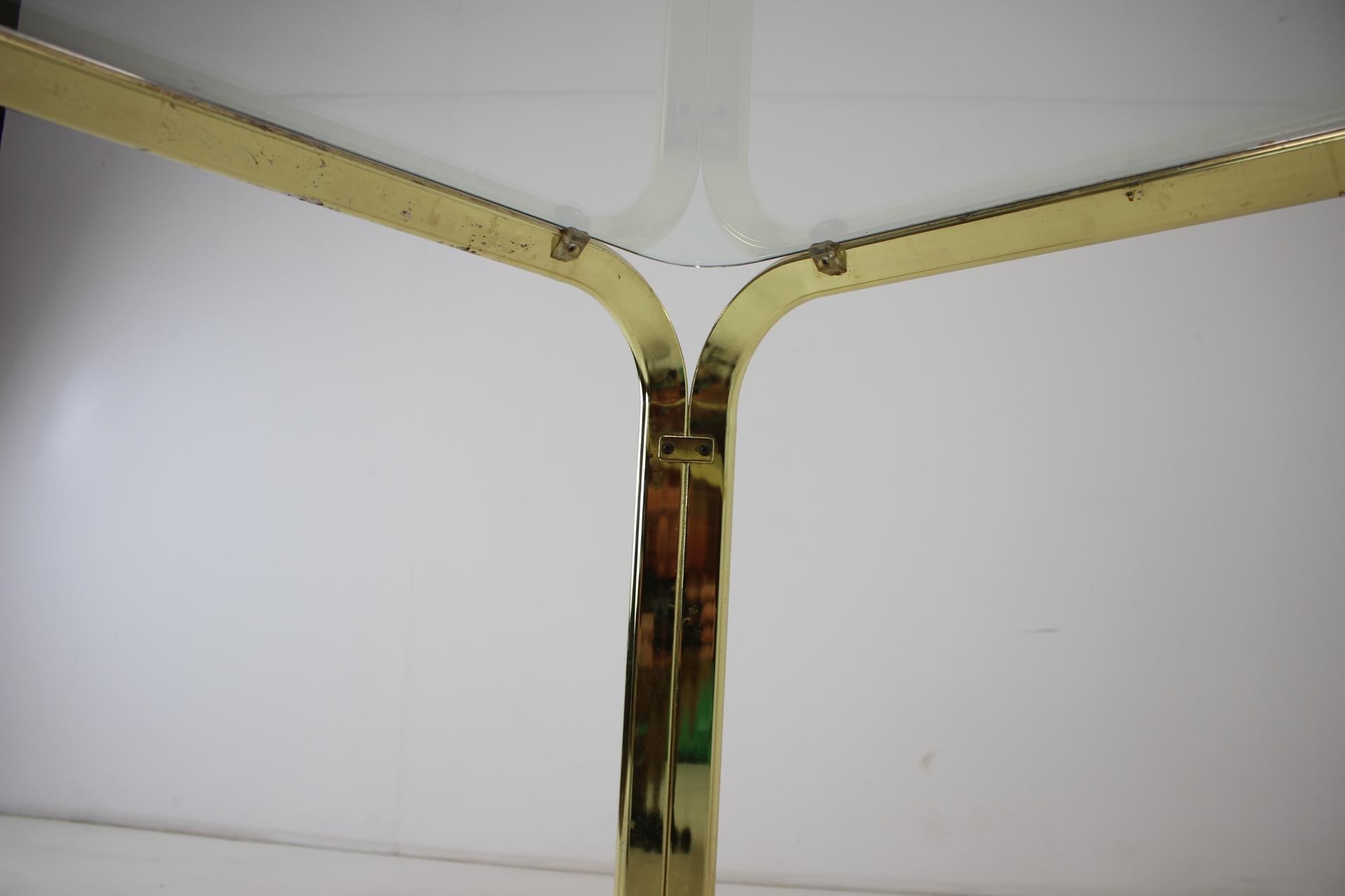 Midcentury Brass and Glass Dining Table, Germany 1970s For Sale 6