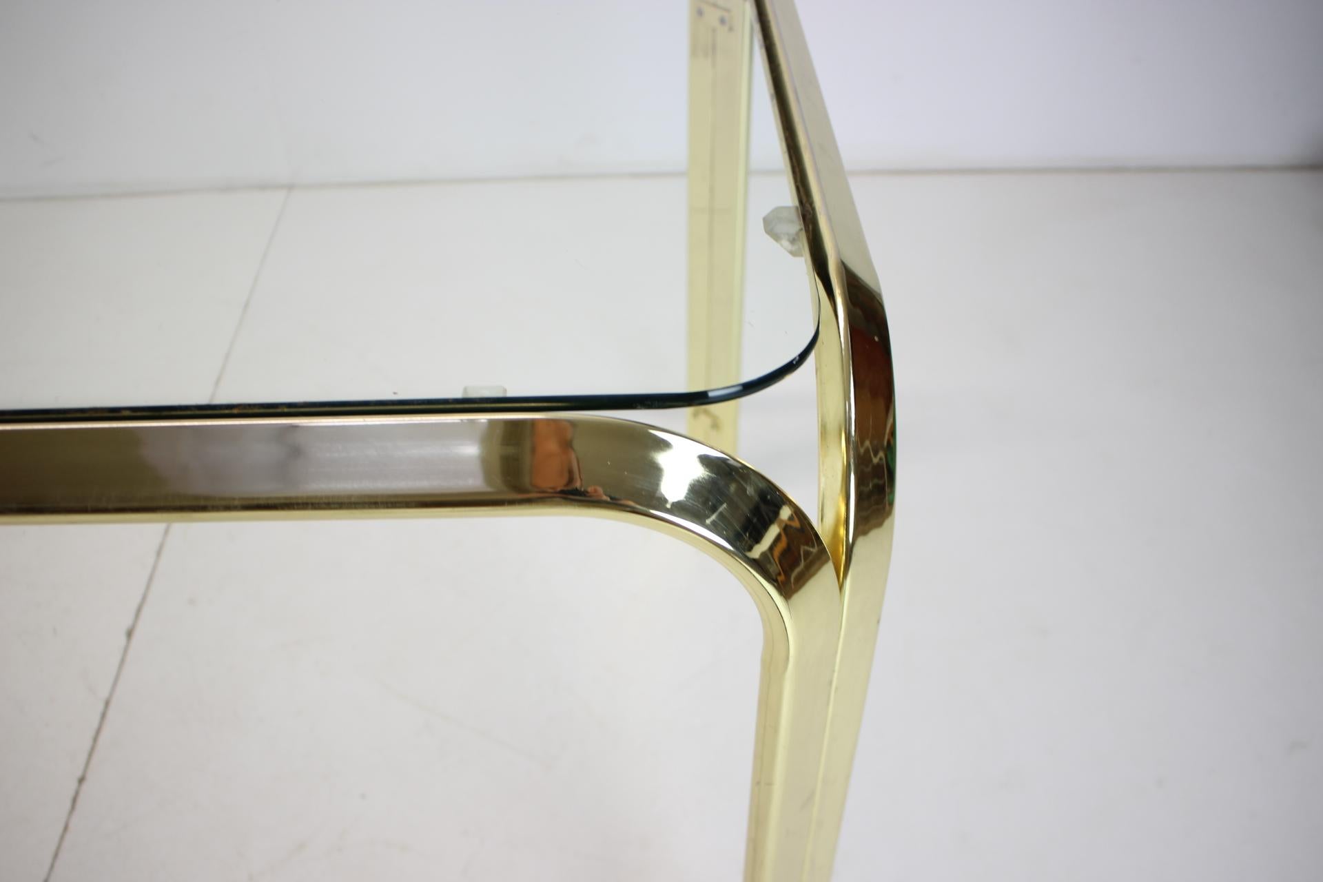 Midcentury Brass and Glass Dining Table, Germany 1970s In Good Condition For Sale In Praha, CZ