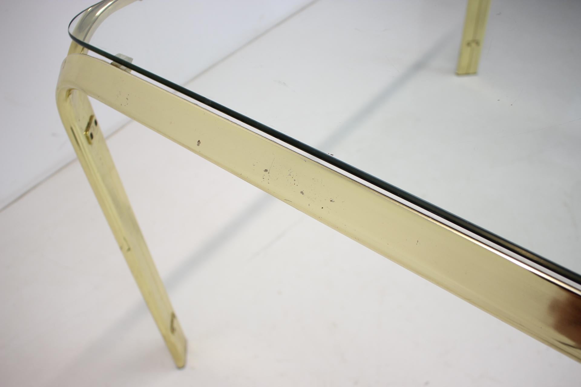 Late 20th Century Midcentury Brass and Glass Dining Table, Germany 1970s For Sale