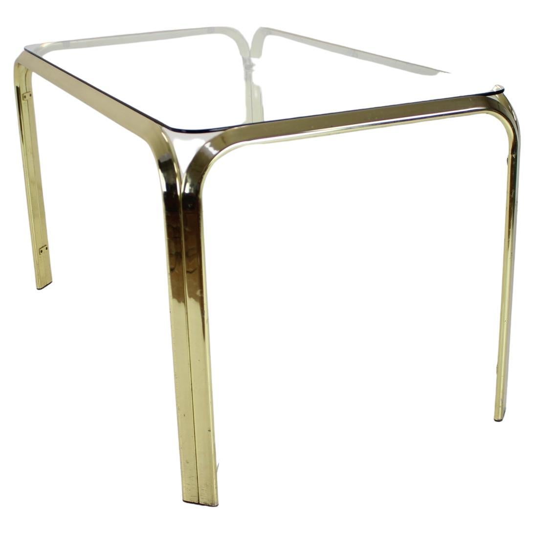 Midcentury Brass and Glass Dining Table, Germany 1970s For Sale