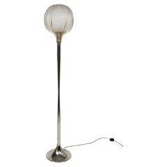 Lampadaire en laiton et verre du milieu du siècle par Angelo Brotto pour Esperia, Italie, années 1960