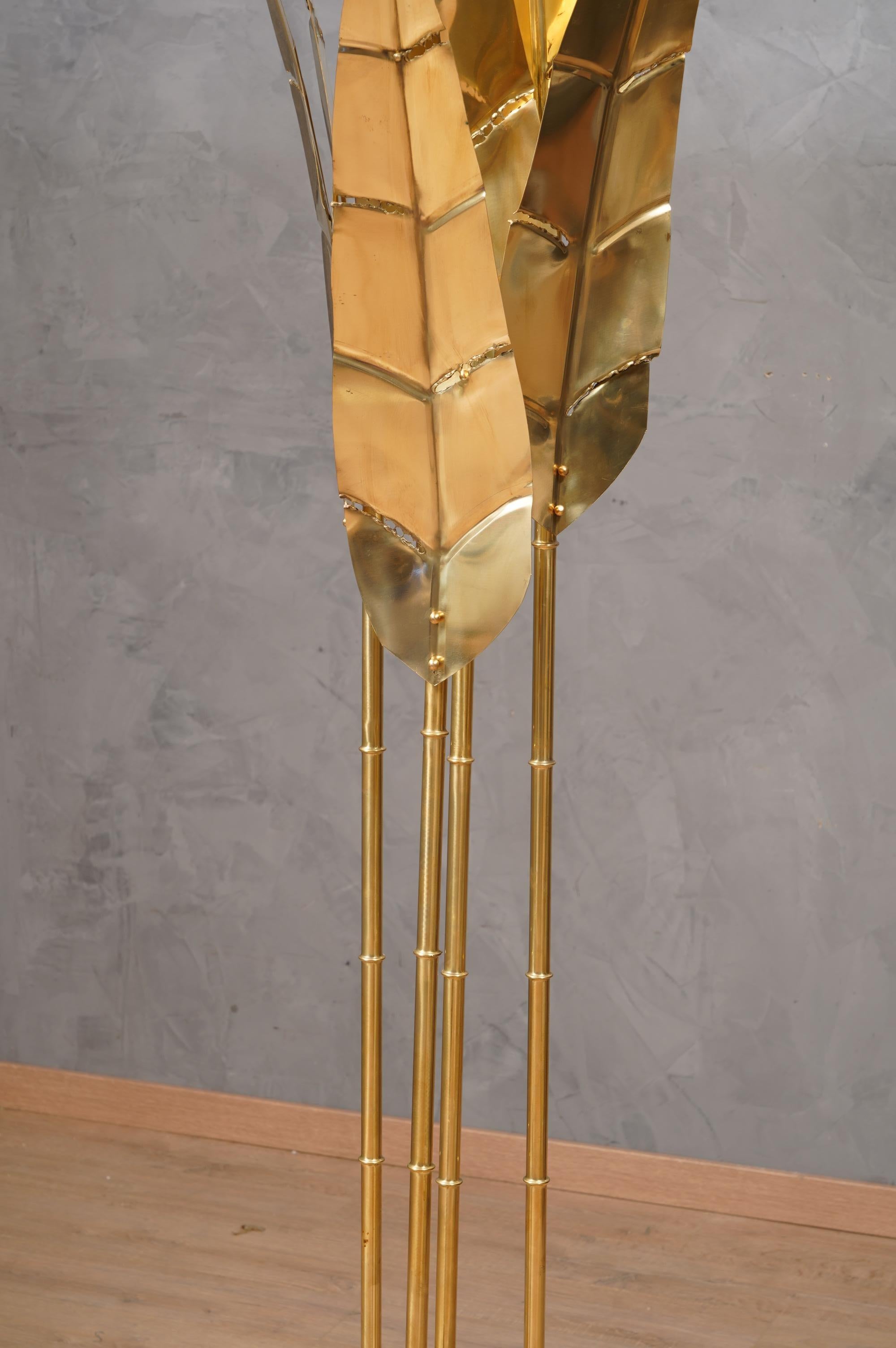 Mid-Century Modern MidCentury Brass and Glass FloorLamp, 2020 For Sale