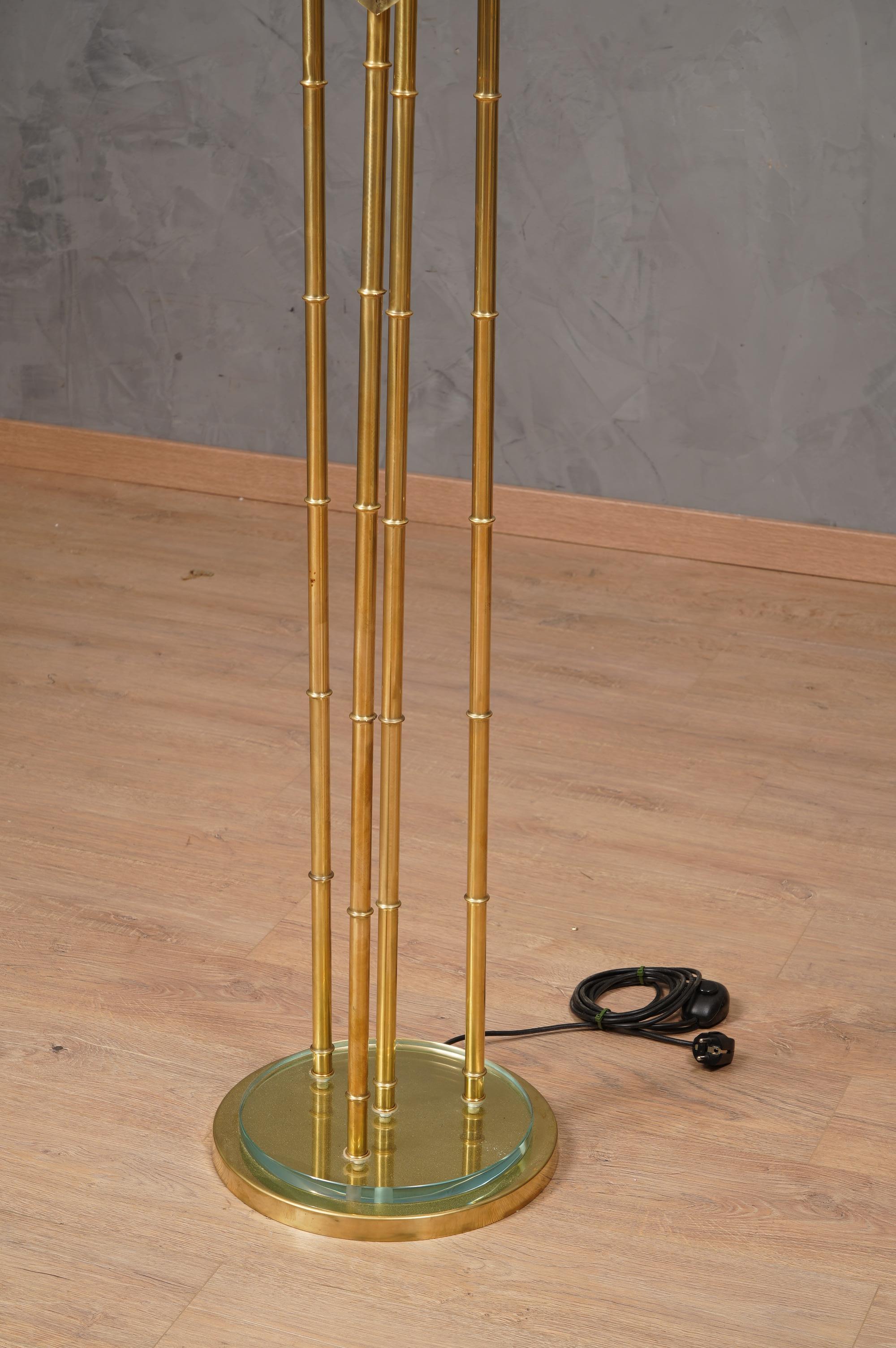 MidCentury Brass and Glass FloorLamp, 2020 For Sale 2