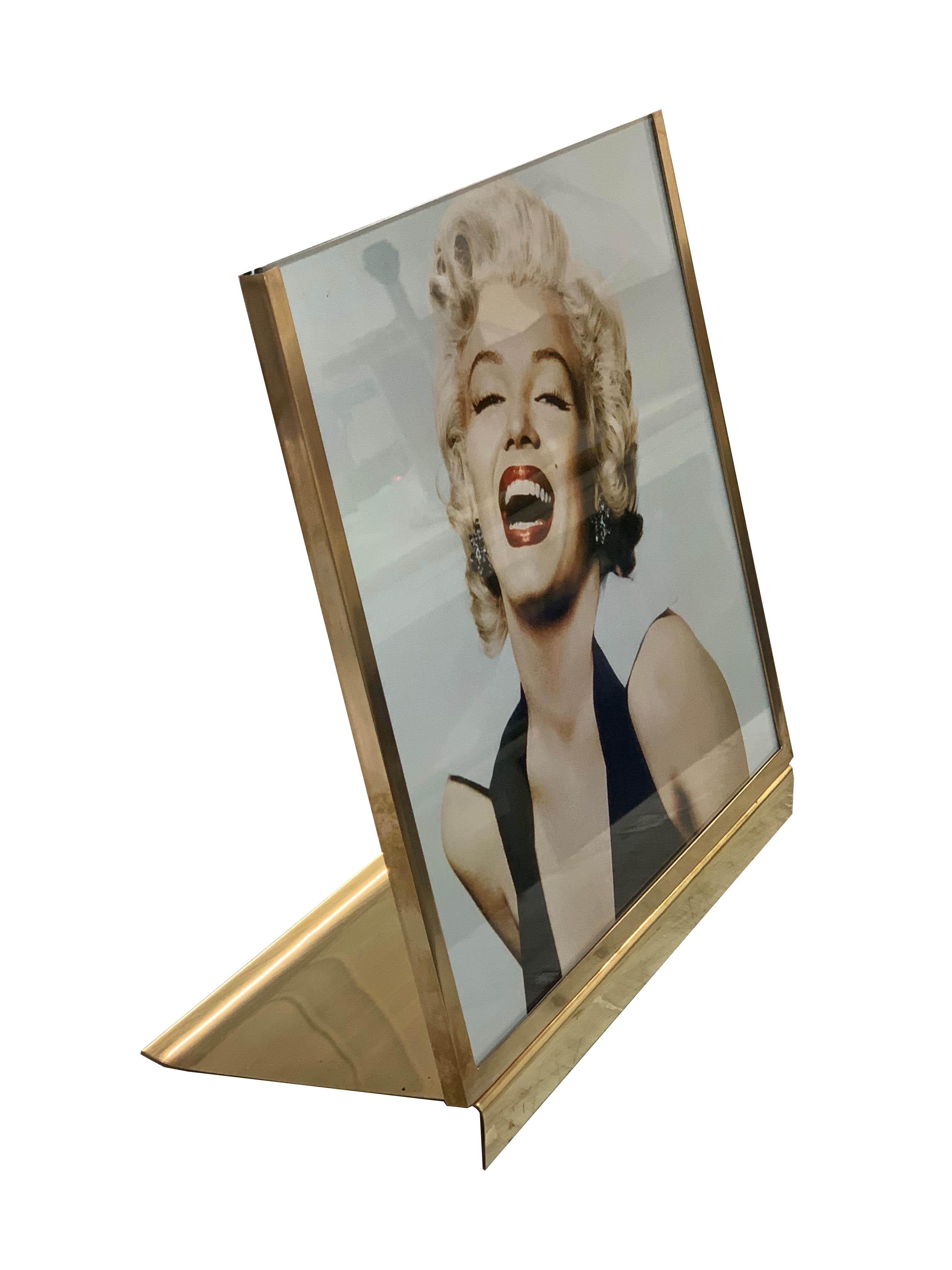 Midcentury Brass and Glass Italian Picture Frame, 1970s 3